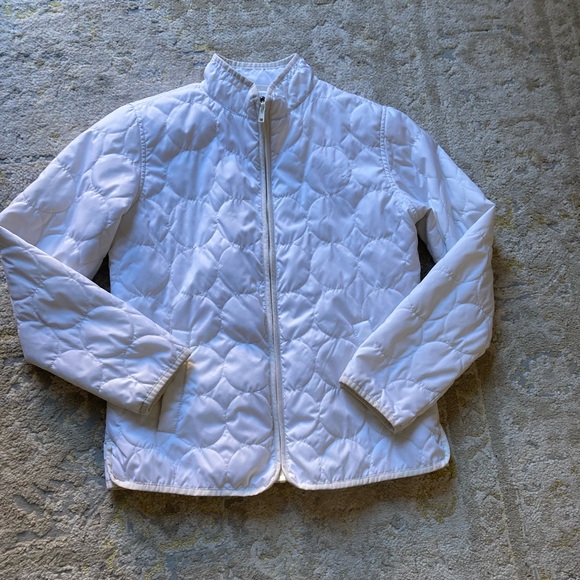 GAP White Quilted Jacket with Navy Logo Tag - Picture 3 of 9